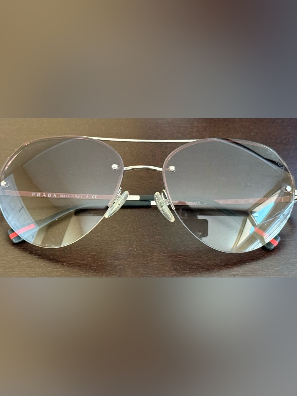 Prada Linea Rossa SPS 57R Sunglasses Silver